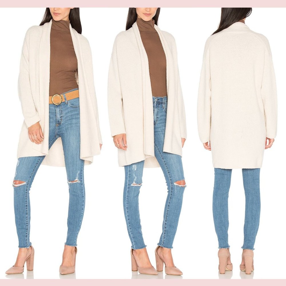NWT $465 VINCE Texture‎ Wool Blend Shawl Cardigan in Off-White [SZ Medium ]